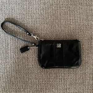 COACH Black Patent Leather Wristlet
